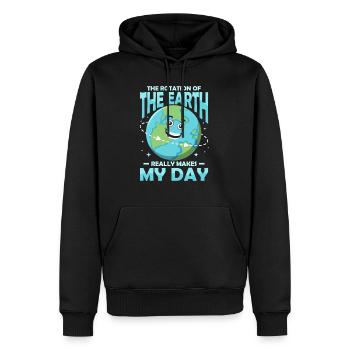 The Rotation Of The Earth Planet Earth Day - Männer Premium Bio Hoodie - Schwarz - Vorne - Nico (187cm)