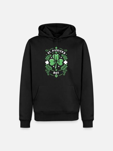 T-shirt Trèfle de la Saint-Patrick – Lucky Clover - Sweat à capuche Premium bio Homme - noir