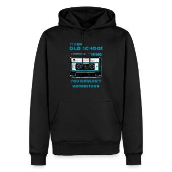 Old School Vibes – You won't understand this! - Men’s Premium Organic Hoodie - black - Front - Nico (187cm)
