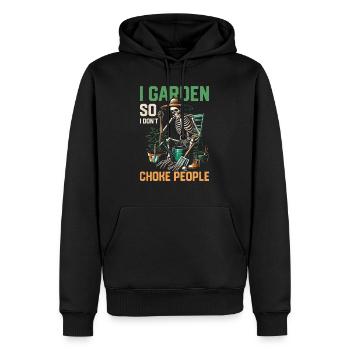 Je jardine pour ne pas étouffer les gens Jardinage Botanique - Sweat à capuche Premium bio Homme - noir - Devant - Nico (187cm)