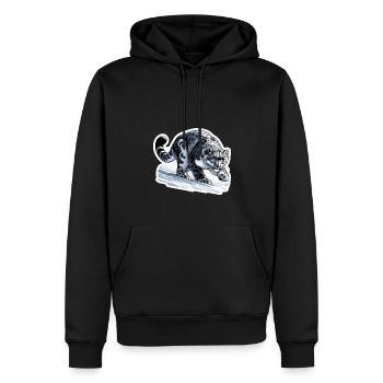 Léopard des neiges Léopard blanc Léopard - Sweat à capuche Premium bio Homme - noir - Devant - Nico (187cm)