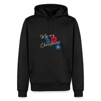 Frohe Weihnachten! - Männer Premium Bio Hoodie - Schwarz - Vorne - Nico (187cm)