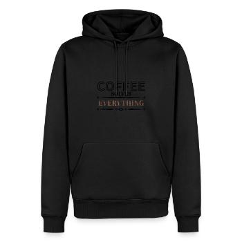 Le café résout tout - Sweat à capuche Premium bio Homme - noir - Devant - Nico (187cm)