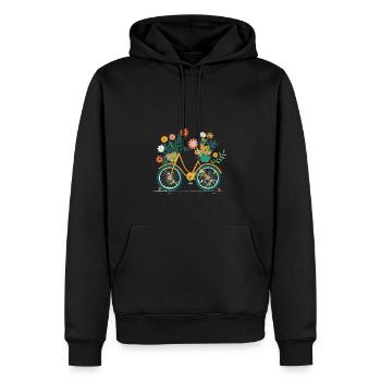 Süße Abenteuer Blumenrad Tour 6 - Männer Premium Bio Hoodie - Schwarz - Vorne - Nico (187cm)