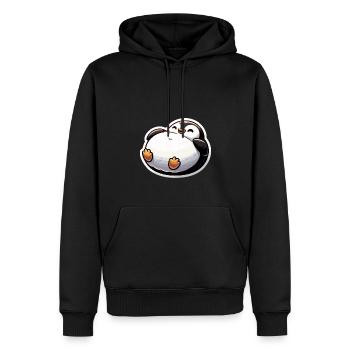 Fetter Pinguin Lustiger Pinguin Geschenk - Männer Premium Bio Hoodie - Schwarz - Vorne - Nico (187cm)