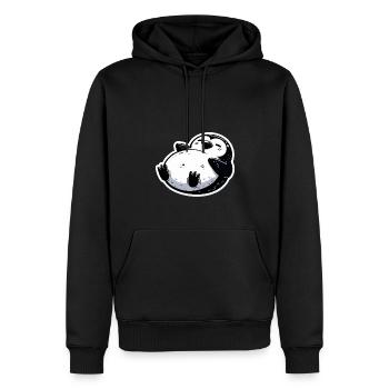 Fetter Pinguin Lustiger Pinguin Geschenk - Männer Premium Bio Hoodie - Schwarz - Vorne - Nico (187cm)