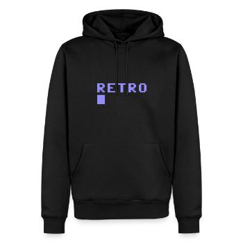 Rétro 8 bits - Sweat à capuche Premium bio Homme - noir - Devant - Nico (187cm)