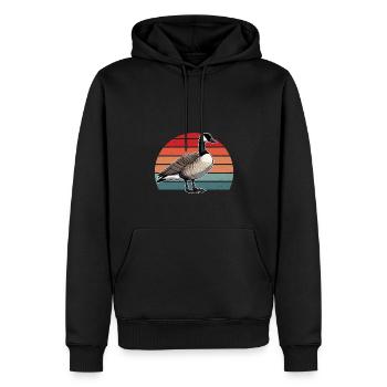 Oie du Canada Oies d’oie Canada - Sweat à capuche Premium bio Homme - noir - Devant - Nico (187cm)