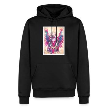 Angel of Mercy - Men’s Premium Organic Hoodie - black - Front - Nico (187cm)