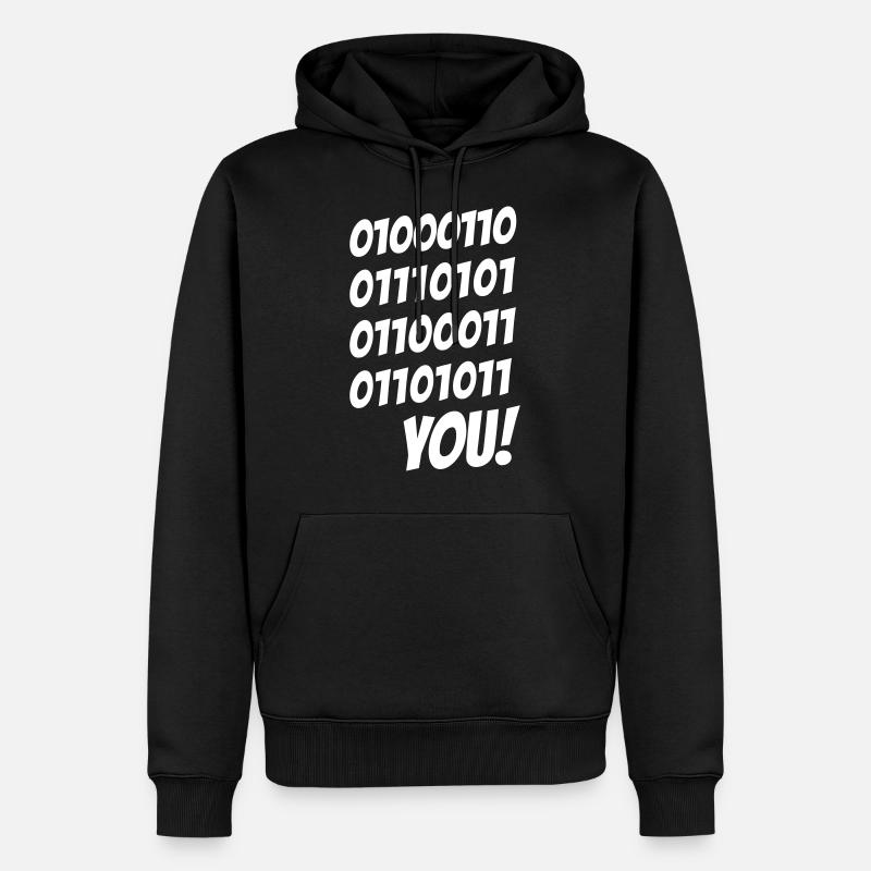 Fuck you binary - Männer Premium Bio Hoodie - Schwarz