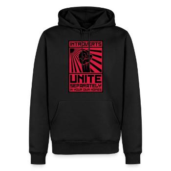Introverts Unite! (Separately in your own Homes) - Männer Premium Bio Hoodie - Schwarz - Vorne - Nico (187cm)