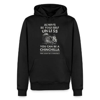 Chinchilla - Männer Premium Bio Hoodie - Schwarz - Vorne - Nico (187cm)