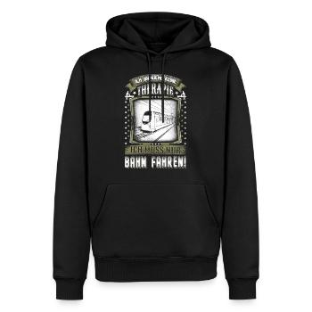 Ich brauche keine Therapie... - Männer Premium Bio Hoodie - Schwarz - Vorne - Nico (187cm)
