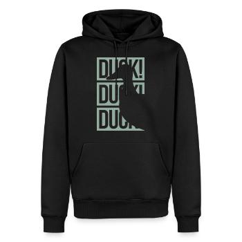 Ente Ente - Männer Premium Bio Hoodie - Schwarz - Vorne - Nico (187cm)