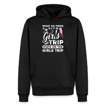 Que se passe-t-il lors du voyage entre filles sur ... - Sweat à capuche Premium bio Homme - noir - Devant - Nico (187cm)