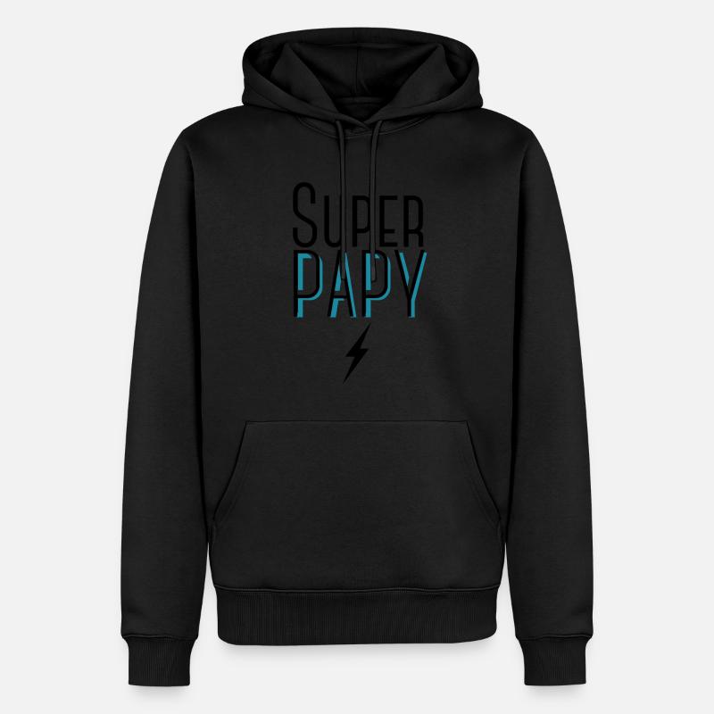 Super papy - Sweat à capuche Premium bio Homme - noir