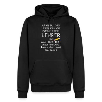Lehrer aus Überzeugung Unterricht Leidenschaft - Männer Premium Bio Hoodie - Schwarz - Vorne - Nico (187cm)