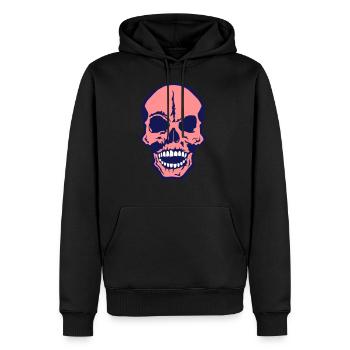 gotischer Totenkopf 806 - Männer Premium Bio Hoodie - Schwarz - Vorne - Nico (187cm)