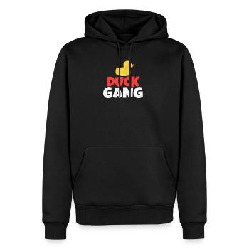 Cadeau drôle de pain de canard de canard de canard jaune - Sweat à capuche Premium bio Homme - noir - Devant - Nico (187cm)