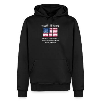 USA Fieber - Shirt für USA LIebhaber & Geschenk - Männer Premium Bio Hoodie - Schwarz - Vorne - Nico (187cm)