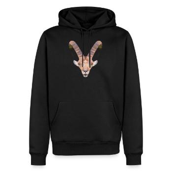 Bouquetin des Alpes - Sweat à capuche Premium bio Homme - noir - Devant - Nico (187cm)