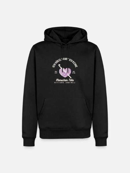 Häkeln Handarbeit Wolle Nähen Stricken Stoff Nadel - Männer Premium Bio Hoodie - Schwarz