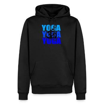 Yoga Yoga Yoga - Männer Premium Bio Hoodie - Schwarz - Vorne - Nico (187cm)