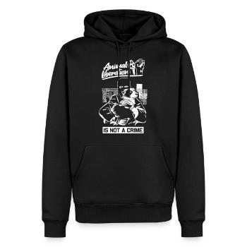 La libération animale n'est pas un crime - Sweat à capuche Premium bio Homme - noir - Devant - Nico (187cm)