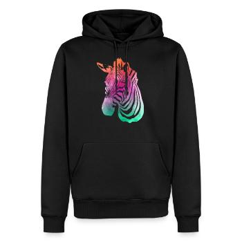 Zebra Modetrend - Männer Premium Bio Hoodie - Schwarz - Vorne - Nico (187cm)