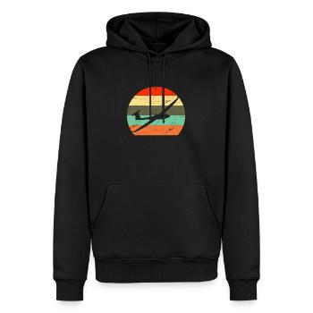 Retro glider flight gift - Men’s Premium Organic Hoodie - black - Front - Nico (187cm)