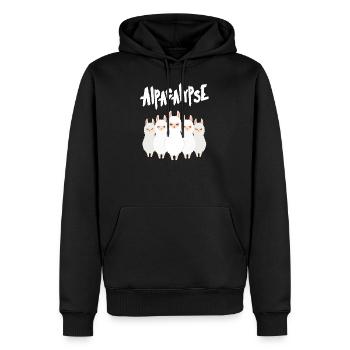 Alpacalypse - Funny Alpaca Halloween Design - Sweat à capuche Premium bio Homme - noir - Devant - Nico (187cm)