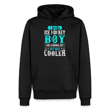 Ice Hockey Boy Eishockey Junge Mann Spruch - Männer Premium Bio Hoodie - Schwarz - Vorne - Nico (187cm)
