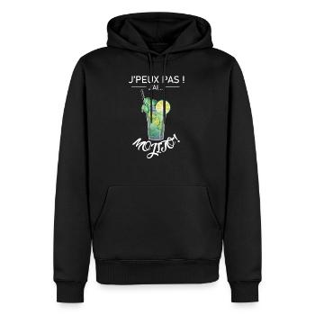 J'peux pas j'ai mojito ! apéro fun summer vacances - Sweat à capuche Premium bio Homme - noir - Devant - Nico (187cm)