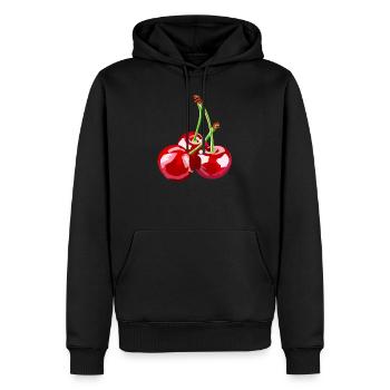 Cherry - Men’s Premium Organic Hoodie - black - Front - Nico (187cm)