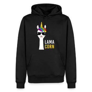 Lama Lamacorn Einhorn Geschenk Regenbogen - Männer Premium Bio Hoodie - Schwarz - Vorne - Nico (187cm)
