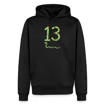 Snake Birthday Boy 13th Treizième Kids Reptile - Sweat à capuche Premium bio Homme - noir - Devant - Nico (187cm)