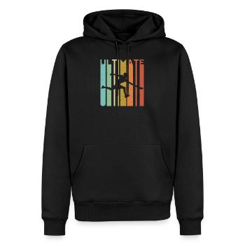 Ultimate Frisbee Retro Player Men Women Flying - Men’s Premium Organic Hoodie - black - Front - Nico (187cm)