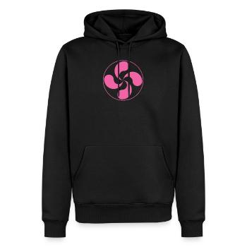 Lauburu Shirt Baskenland Kreuz Ikurrina - Männer Premium Bio Hoodie - Schwarz - Vorne - Nico (187cm)