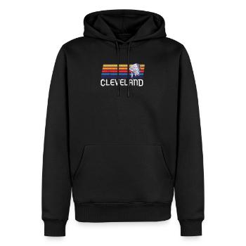 Cleveland Feather Native American Baseball Sports - Sweat à capuche Premium bio Homme - noir - Devant - Nico (187cm)
