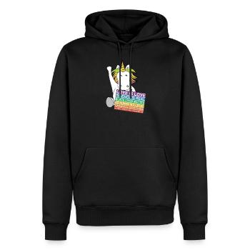 Social Justice Einhorn Aktivist signieren Gerechtigkeit - Männer Premium Bio Hoodie - Schwarz - Vorne - Nico (187cm)