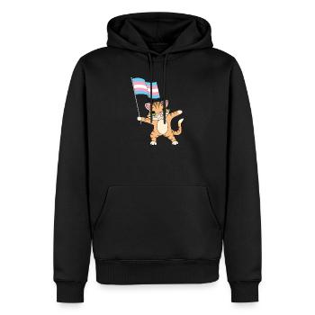 Trans Katze Transgender Flagge LGBT + Pride Kitty Homosexuell - Männer Premium Bio Hoodie - Schwarz - Vorne - Nico (187cm)