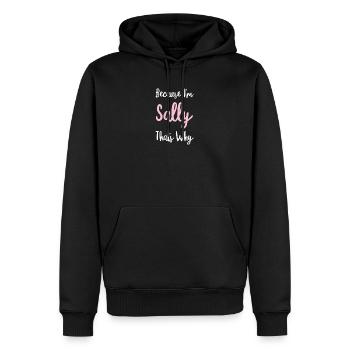 Sally personnalisé nom cadeau femme fille rose - Sweat à capuche Premium bio Homme - noir - Devant - Nico (187cm)