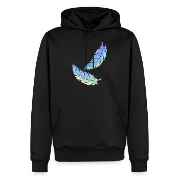 farbige indische Feder - Männer Premium Bio Hoodie - Schwarz - Vorne - Nico (187cm)