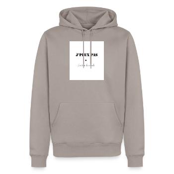 tour du monde - Sweat à capuche Premium bio Homme - taupe - Devant - Nico (187cm)
