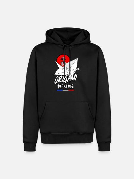 Senbazuru Origami - Männer Premium Bio Hoodie - Schwarz