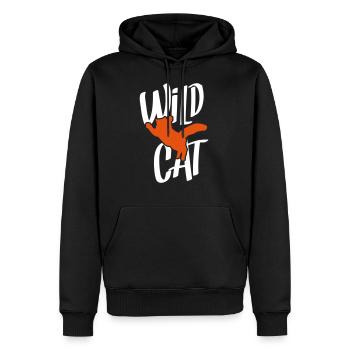 katze silhouette wild cat - Männer Premium Bio Hoodie - Schwarz - Vorne - Nico (187cm)