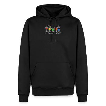 Slogan du cocktail pour lequel je fais de la science - Sweat à capuche Premium bio Homme - noir - Devant - Nico (187cm)
