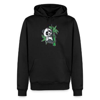 Conception mignonne de bambou de panda pour les fans de panda - Sweat à capuche Premium bio Homme - noir - Devant - Nico (187cm)