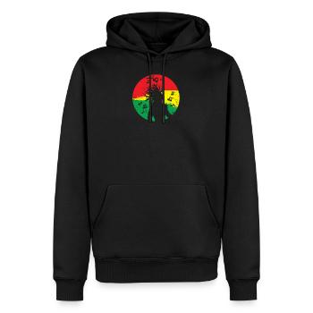 Reggae Rastafari dessin homme pour - Sweat à capuche Premium bio Homme - noir - Devant - Nico (187cm)
