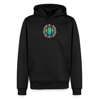 Earth Humans für Umweltschutz-Fans - Männer Premium Bio Hoodie - Schwarz - Vorne - Nico (187cm)
